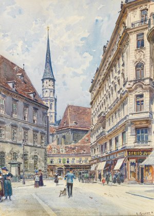 Stallburggasse by Ernst Graner Oil Painting