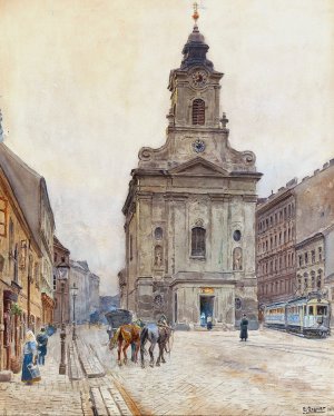 The so-called Rauchfangkehrerkirche in Vienna by Ernst Graner Oil Painting