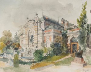 Villa in einem Park by Ernst Graner Oil Painting