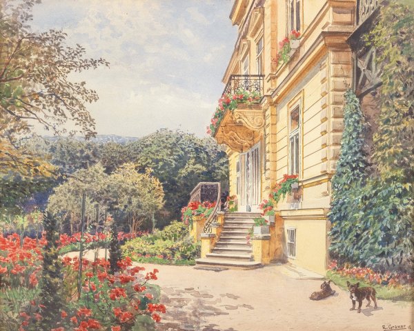 Main Product Photo of Villa in gepflegtem Garten Painting by Ernst Graner