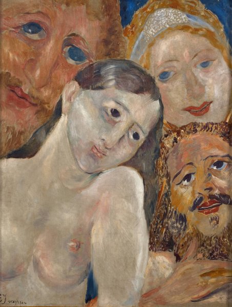 Ecstatic Heads by Ernst Josephson - Hand-Painted Oil Painting Reproduction