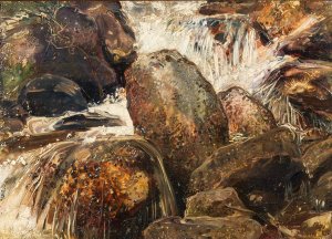 Waterfall Study, Eggedal by Ernst Josephson Oil Painting