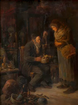 Beim Trodler by Ernst Juch Oil Painting