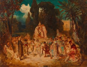 Huldigung fur Hans Makart by Ernst Juch Oil Painting