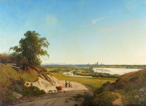 Blick von OberfOhring auf Munchen by Ernst Kaiser Oil Painting