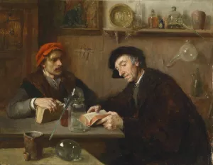 Die Chemiker by Ernst Karl Georg Zimmermann Oil Painting