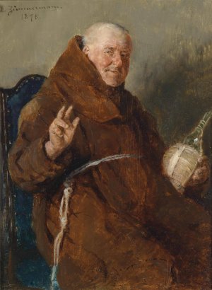Frohlicher Monch by Ernst Karl Georg Zimmermann Oil Painting