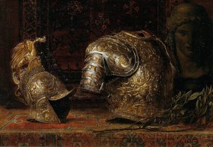 Still life with armor by Ernst Klimt Oil Painting