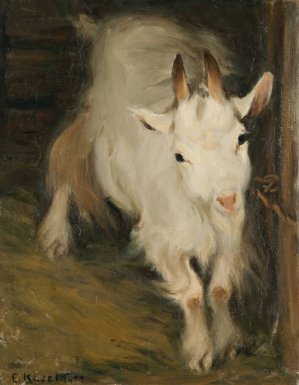 He-Goat by Ernst Kusel Oil Painting
