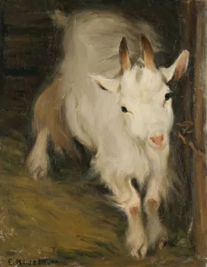 He-Goat by Ernst Kusel Oil Painting