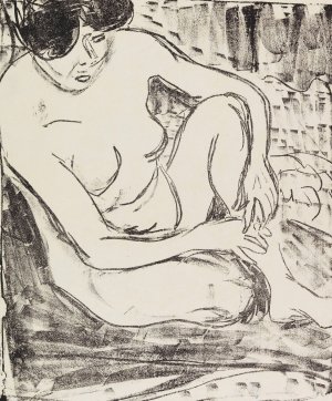 Aktstudie by Ernst Ludwig Kirchner Oil Painting