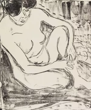 Aktstudie by Ernst Ludwig Kirchner Oil Painting