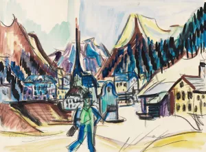 Ansicht von Davos by Ernst Ludwig Kirchner Oil Painting