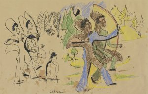 Archers by Ernst Ludwig Kirchner Oil Painting