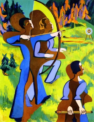 Archery Oil painting by Ernst Ludwig Kirchner