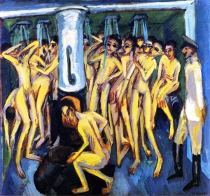 Artillerymen painting by Ernst Ludwig Kirchner