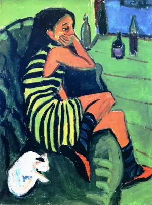 Artistin Oil painting by Ernst Ludwig Kirchner