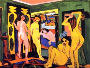 Badende im Raum painting by Ernst Ludwig Kirchner