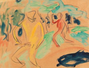 Badende by Ernst Ludwig Kirchner Oil Painting