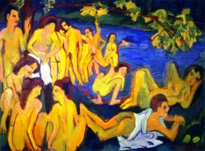 Bathers at Moritzburg painting by Ernst Ludwig Kirchner