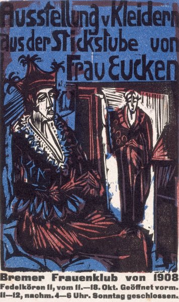 Catalogue of the exhibition of dresses from the needlework salon of Mrs. Eucken  by Ernst Ludwig Kirchner - Hand-Painted Oil Painting Reproduction
