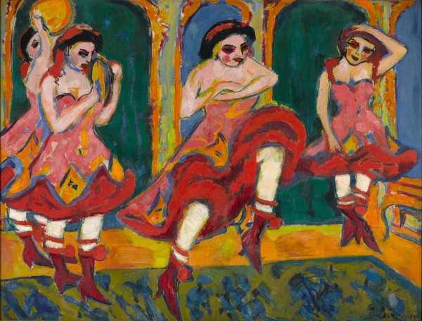 Czardas dancers by Ernst Ludwig Kirchner - Hand-Painted Oil Painting Reproduction