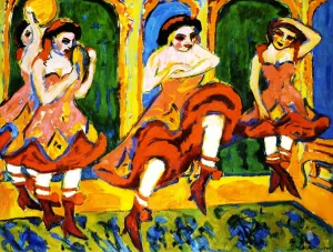 Czardastanzerinnen by Ernst Ludwig Kirchner Oil Painting