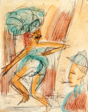 Dancer and Audience by Ernst Ludwig Kirchner - Hand-Painted Oil Painting Reproduction