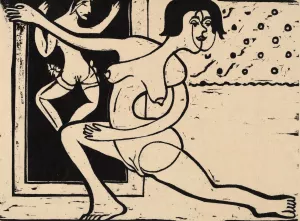 Dancer Practicing by Ernst Ludwig Kirchner Oil Painting