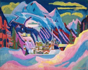 Davos in Winter. Davos in Snow by Ernst Ludwig Kirchner Oil Painting