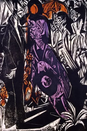 Der Verkauf des Schatens by Ernst Ludwig Kirchner Oil Painting