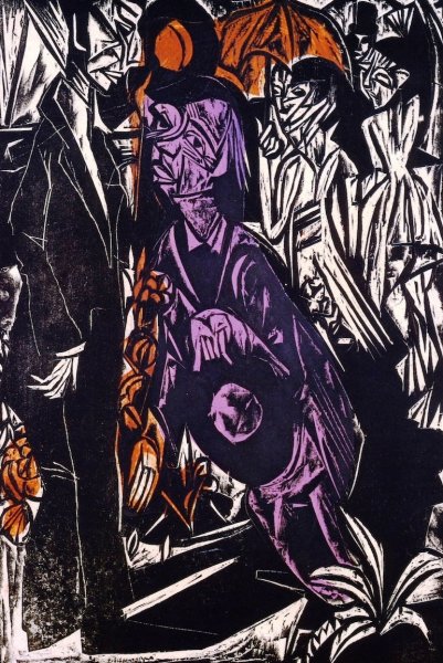 Der Verkauf des Schatens by Ernst Ludwig Kirchner - Hand-Painted Oil Painting Reproduction