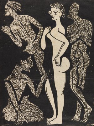 Die Frau und die Manner by Ernst Ludwig Kirchner Oil Painting