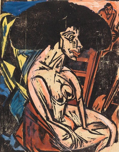 Die Geliebte  by Ernst Ludwig Kirchner - Hand-Painted Oil Painting Reproduction
