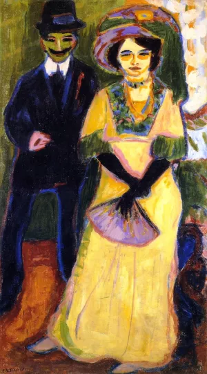 Dodo and Her Brother Oil painting by Ernst Ludwig Kirchner