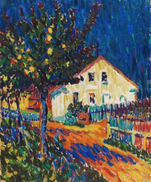 Dorfstrase mit Apfelbaumen by Ernst Ludwig Kirchner Oil Painting