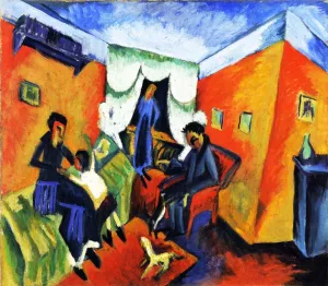 Dr. Bl. in Red Chair by Ernst Ludwig Kirchner - Oil Painting Reproduction