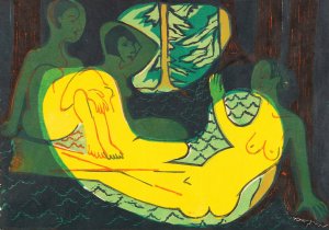 Drei Akte im Walde by Ernst Ludwig Kirchner Oil Painting