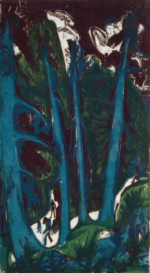 Fir Trees by Ernst Ludwig Kirchner Oil Painting