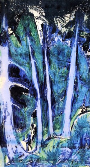 Firs Oil painting by Ernst Ludwig Kirchner