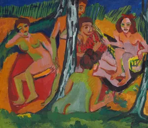 Forest Scene Oil painting by Ernst Ludwig Kirchner