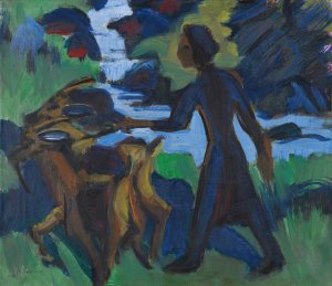 Frau mit Ziege by Ernst Ludwig Kirchner Oil Painting