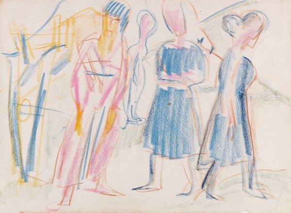 Main Product Photo of Frauen in Landschaft  Painting by Ernst Ludwig Kirchner