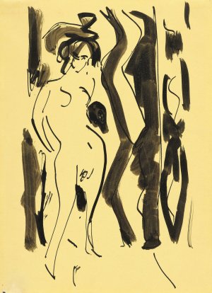 Frauenakt by Ernst Ludwig Kirchner Oil Painting