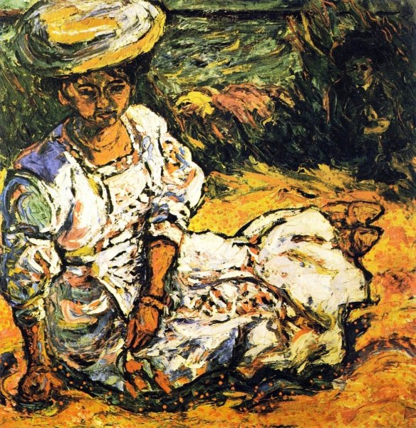 Frauenbildnis in Weissem Kleid Emmy Frisch by Ernst Ludwig Kirchner - Hand-Painted Oil Painting Reproduction