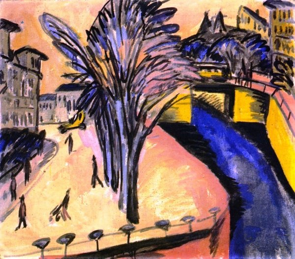 Gelbes Engelsufer, Berlin by Ernst Ludwig Kirchner - Hand-Painted Oil Painting Reproduction