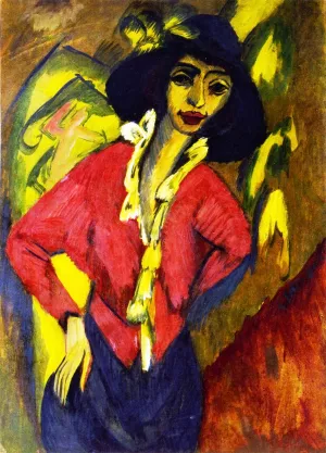 Gerda, Half-Length Portrait by Ernst Ludwig Kirchner - Oil Painting Reproduction