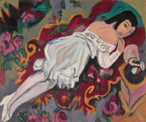 Girl in White Chemise by Ernst Ludwig Kirchner Oil Painting