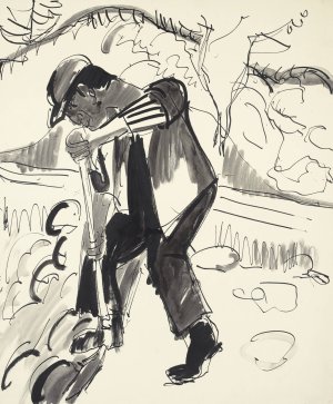 Grabender Bauer by Ernst Ludwig Kirchner Oil Painting