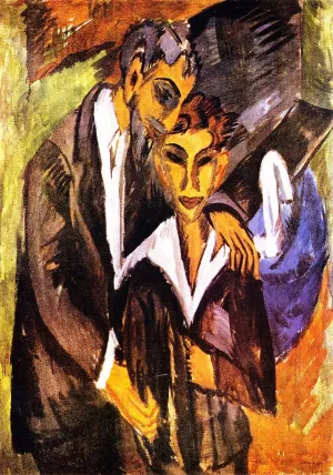 Graef and Friend by Ernst Ludwig Kirchner - Oil Painting Reproduction